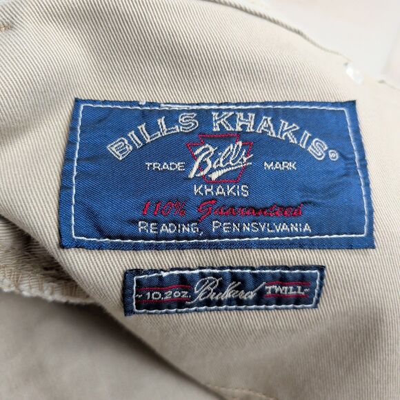 Bills Khakis Pants Mens 38x31 Beige Bullard Twill Flat Front Chino Made in USA - Picture 4 of 12